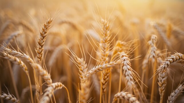 field of wheat macro shot     