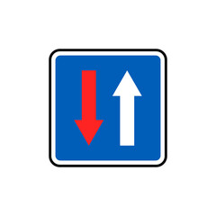 Priority over oncoming traffic sign graphic design