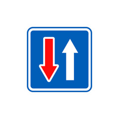 Priority over oncoming traffic sign graphic design