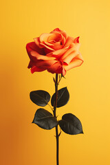Fototapeta premium Red beautiful yellow on black background