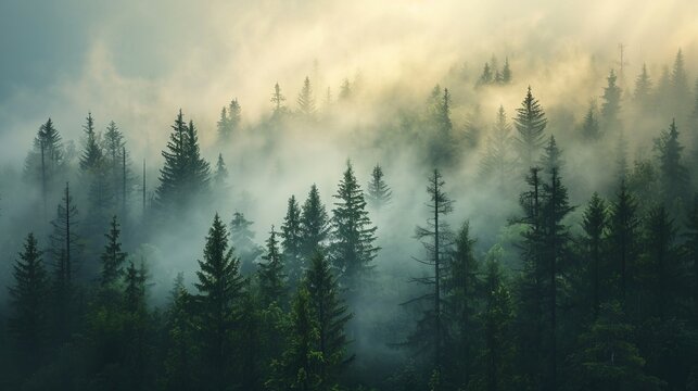 Dense Forest Blanketed in Enveloping Fog, a © LabirintStudio