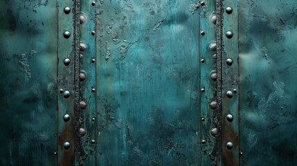 The abstract background of metal texture with empty space in cool blue and green colors     