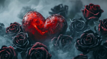 Red Heart Surrounded by Black Roses, Symbolic