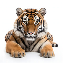 Fototapeta premium tiger on white
