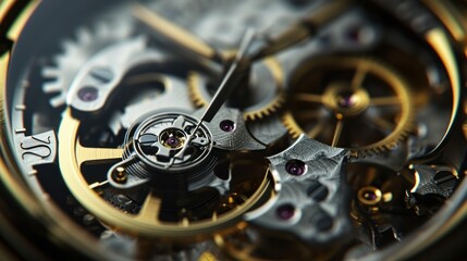 watch mechanism close up      - obrazy, fototapety, plakaty