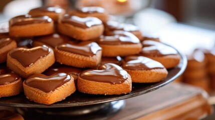 heart-shaped cookies with a shiny glaze generative ai