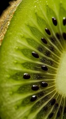 Close Up of Sliced Kiwi Fruit, Vibrant