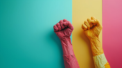 Women day background banner symbolizing women empowerment and strength, resilience and fight for equality 