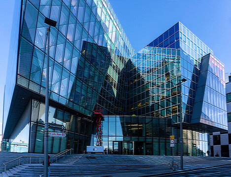 Dublin, Ireland, 27th February 2020. The offices of Facebook at Grand Canal Square.