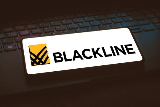 January 18, 2024, Brazil. In this photo illustration, the BlackLine Systems, Inc. logo is displayed on a smartphone screen.