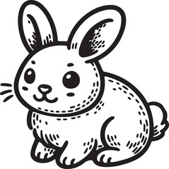 rabbit with carrot art vector design