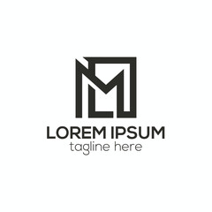 Modern M letter logo, m abstract logo design concept isolated vector template illustration