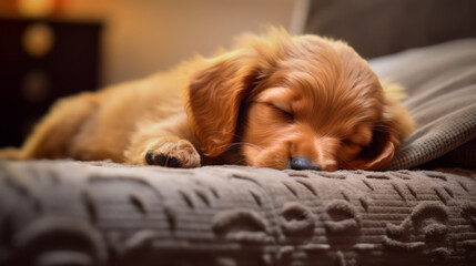 Tiny Dreamer: Adorable Puppy Asleep - Cute Dog Art made with Generative AI