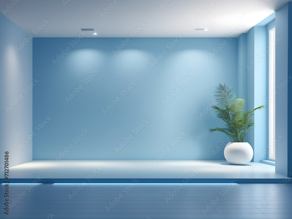 Poster universal minimalistic background for presentation. a light wall in the interior with beautiful buil