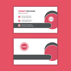 Eye catching, creative, minimalist double sided corporate business card design template.