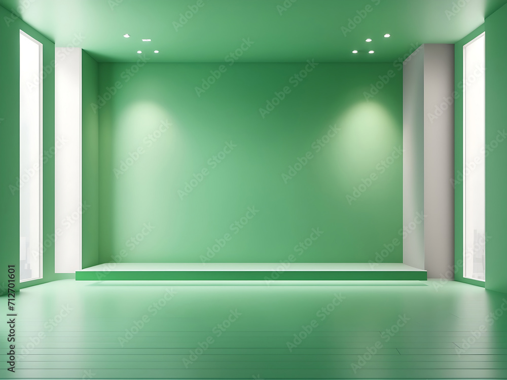 Poster universal minimalistic background for presentation. a light wall in the interior with beautiful buil