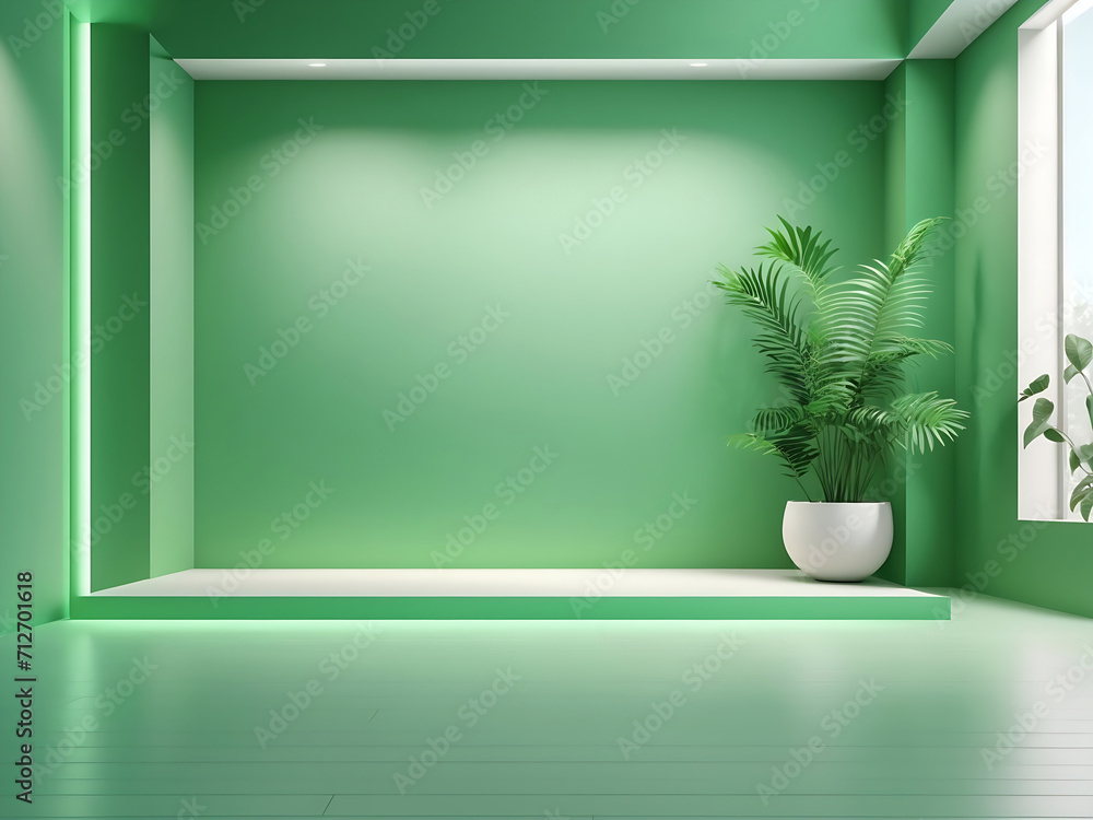 Poster universal minimalistic background for presentation. a light wall in the interior with beautiful buil