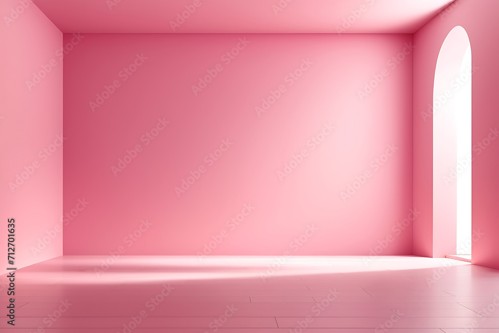 Poster universal minimalistic background for presentation. a light wall in the interior with beautiful buil