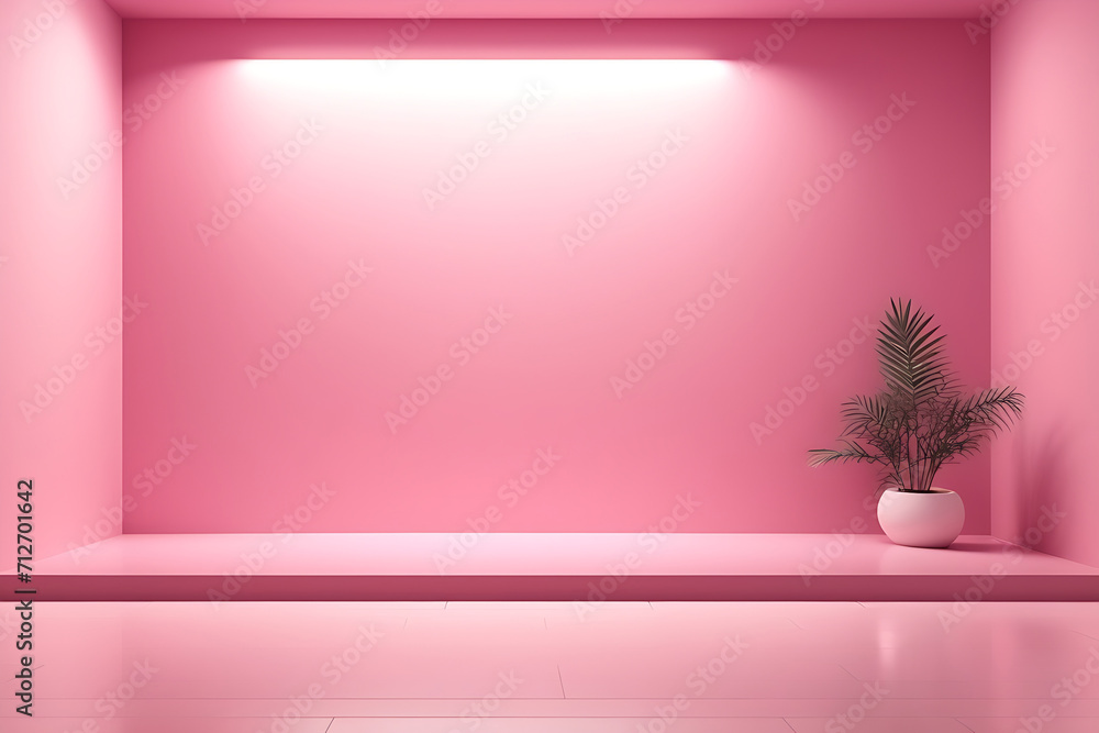Poster universal minimalistic background for presentation. a light wall in the interior with beautiful buil