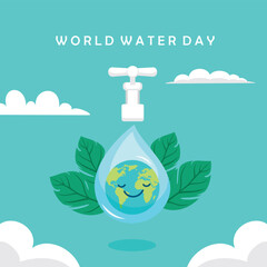 world water day vector art illustration design