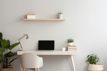 White Desk With Laptop