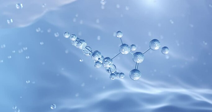 3-indolepropionic acid rotating molecular structure, 3d model of molecule, indole-3-propionic acid, looped video