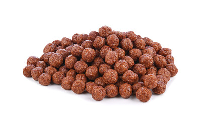 Cereal chocolate balls isolated on transparent background. PNG