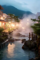 outdoor onsen hot springs in japan