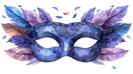 Deurstickers venetian purple carnival mask © Jean Isard