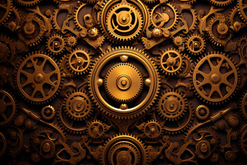 steampunk-inspired wallpaper with gears and clockwork mechanisms