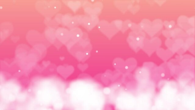 Valentine's Day frame with 3D red hearts flying in a slow-motion cinematic romantic background	