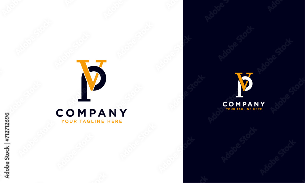 Fototapete VP or PV initial logo concept monogram,logo template designed to make your logo process easy and approachable. All colors and text can be modified. High resolution files included.
