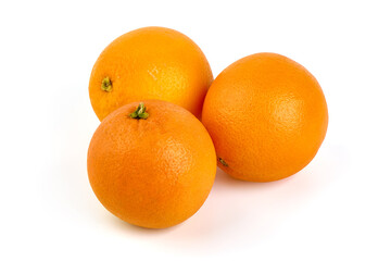 Oranges, isolated on white background.