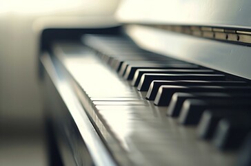 a close up of a white piano in a white room