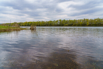 River bank. Background with selective focus and copy space