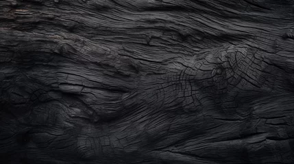 Papier Peint photo Lavable Texture du bois de chauffage Dark Charred Wood Texture