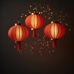 Fototapeta premium minimalist design Chinese new year traditional lantern