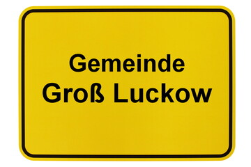 Illustration eines Ortsschildes der Gemeinde Groß Luckow in Mecklenburg-Vorpommern