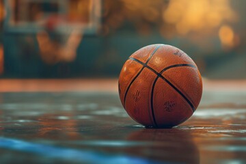 Basketball Arena with basketball ball