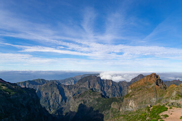 View from Pico do Arieiro mountain of the beautiful landscape of Madeira - 712715845