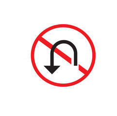 u-turn prohibited sign, traffic sign,arrow traffic, vector illustration