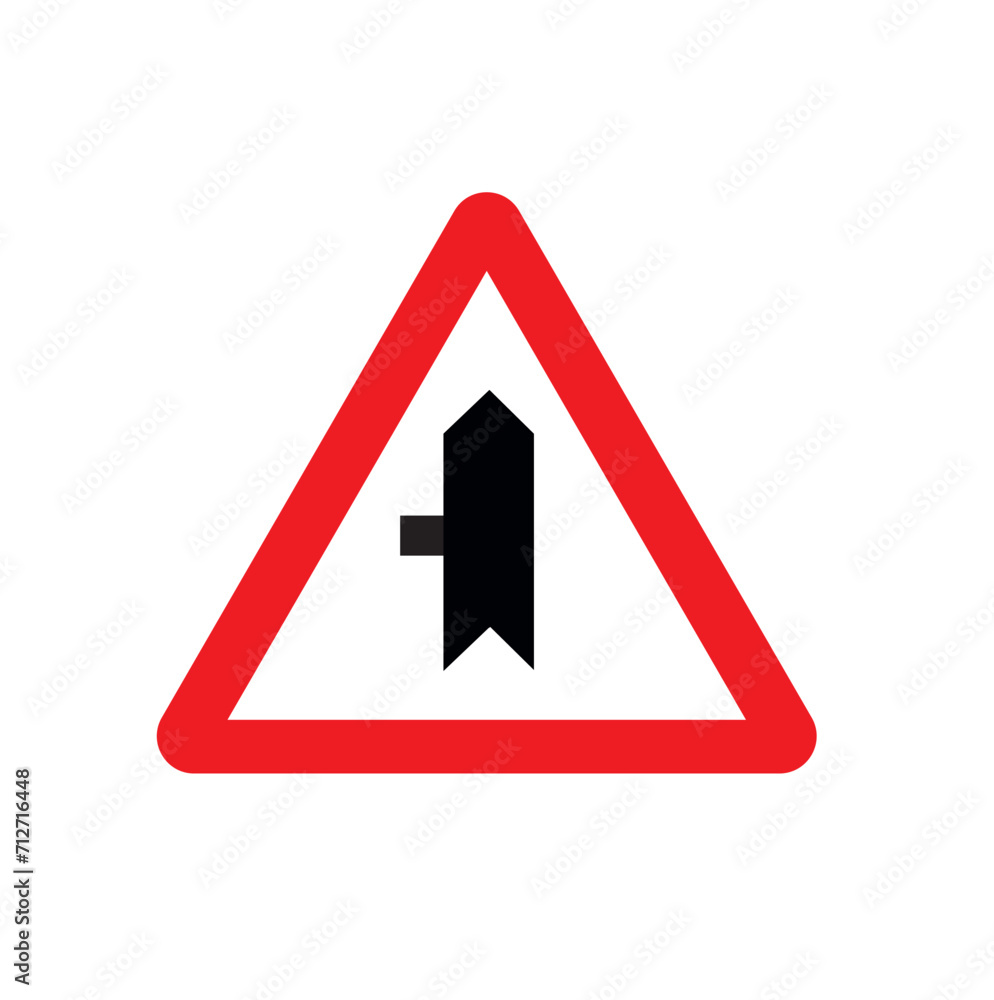 Poster main road - secondary road junction, traffic sign