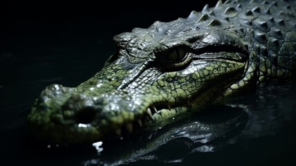 Fototapeta premium Crocodile animal drinking water AI Generated pictures