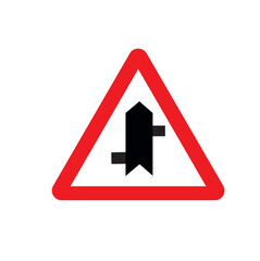 main road - secondary road junction, traffic sign