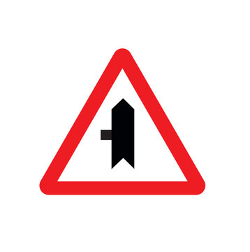 main road - secondary road junction, traffic sign