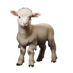 Full Body Cute White Sheep Illustration on Transparent Background - Royalty-Free Graphic