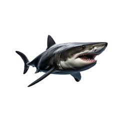 Full Body Shark Isolated on Transparent Background - High-Quality Illustration