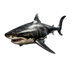Fototapeta premium Full Body Shark Illustration on Transparent Background - Royalty-Free Graphic