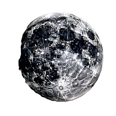 Majestic Full Moon on Transparent Background - High-Resolution Illustration