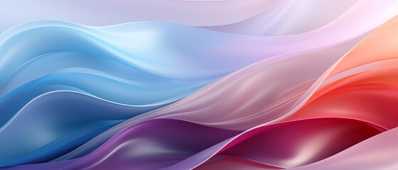 Abstract ultrawide light background with gradient azure blue pink purple red white gray waves in pastel colors. Perfect for design, banner, wallpaper, template, art, creative projects, desktop. 21:9